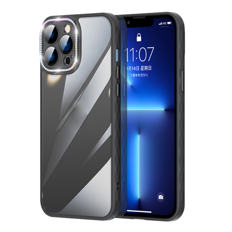 

Prismatic Edge Transparent Diamond Phone Case For iPhone 13 Pro Max(Black)