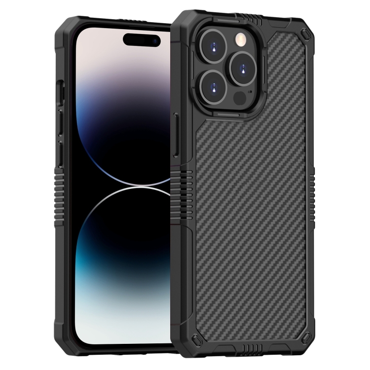 

Carbon Fiber Shockproof Phone Case For iPhone 14 Pro Max(Black)