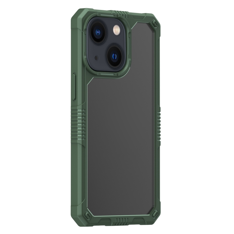 

Transparent Shockproof PC + TPU Phone Case For iPhone 14 Max(Dark Green)