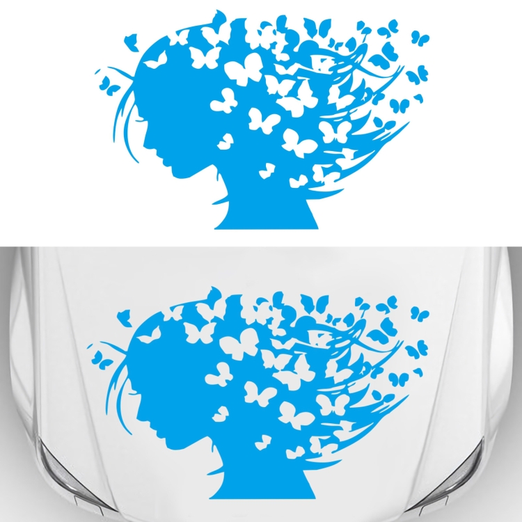 

D-956 Butterfly Girl Pattern Car Modified Decorative Sticker(Blue)