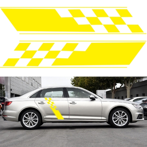 

2 PCS/Set D-962 Checkered Flag Pattern Car Modified Decorative Sticker(Yellow)