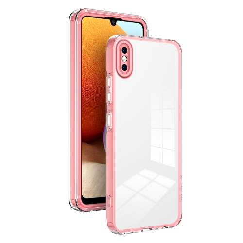 

For iPhone X / XS 3 in 1 Clear TPU Color PC Frame Phone Case(Pink)