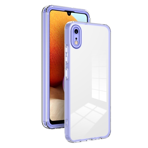 

For iPhone XR 3 in 1 Clear TPU Color PC Frame Phone Case(Purple)