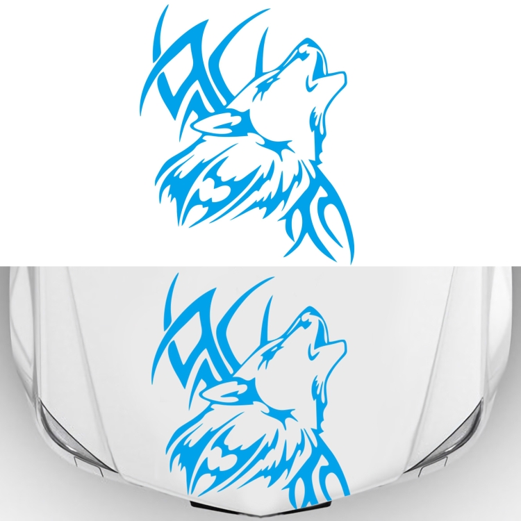 

D-967 Wolf Tribe Pattern Car Modified Decorative Sticker(Blue)