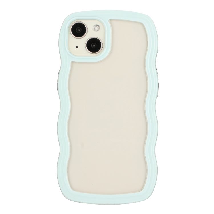 

For iPhone 13 Candy Color Wave TPU Clear PC Phone Case(Green)