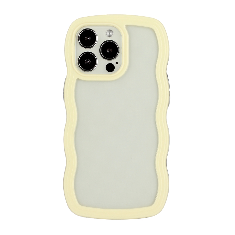 

For iPhone 13 Pro Candy Color Wave TPU Clear PC Phone Case (Yellow)