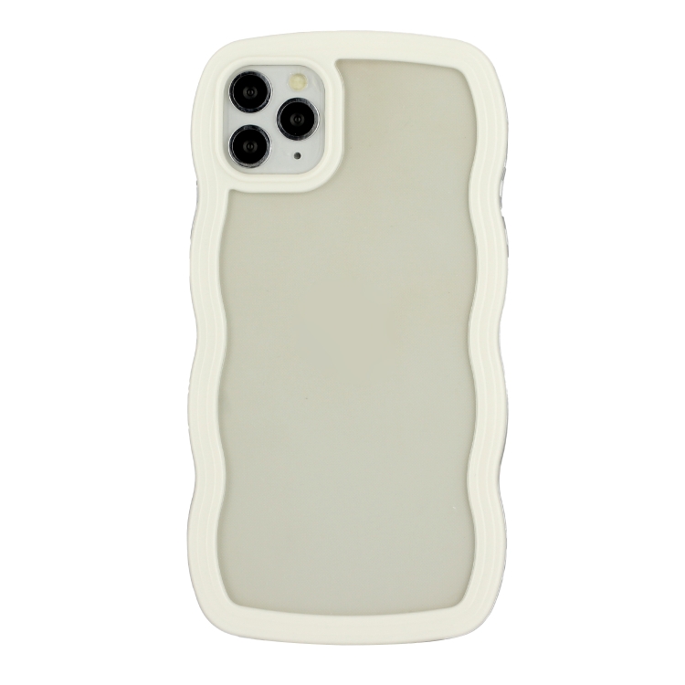 

Candy Color Wave TPU Clear PC Phone Case For iPhone 11 Pro Max(White)