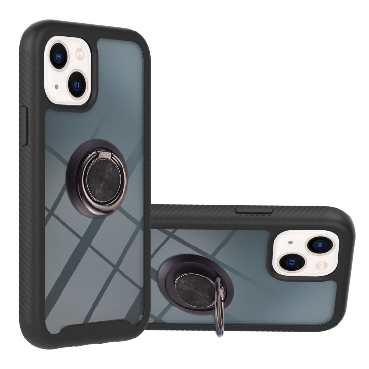 

Starry Sky Solid Color Series PC + TPU Case with Ring Holder & Magnetic Function For iPhone 14 Max(Black)