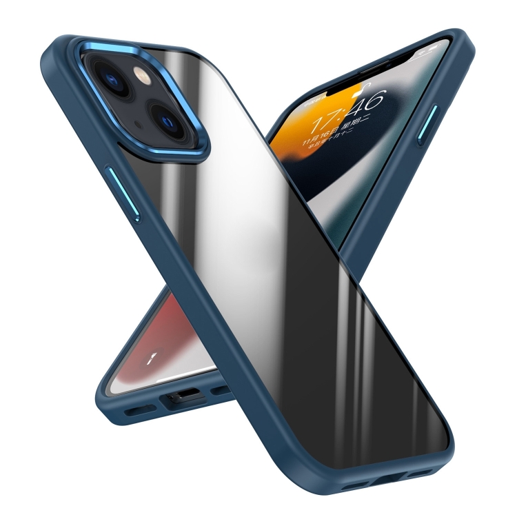 

Four-corner Shockproof TPU + PC Phone Case For iPhone 14 Max(Blue)