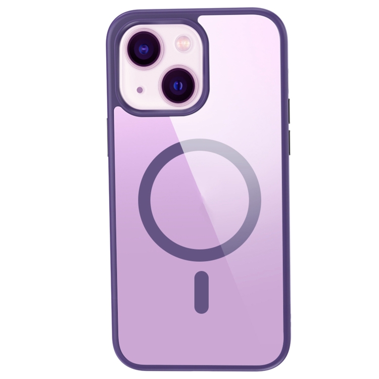 

For iPhone 14 Crystal Clear Series Magsafe Magnetic Phone Case (Purple)