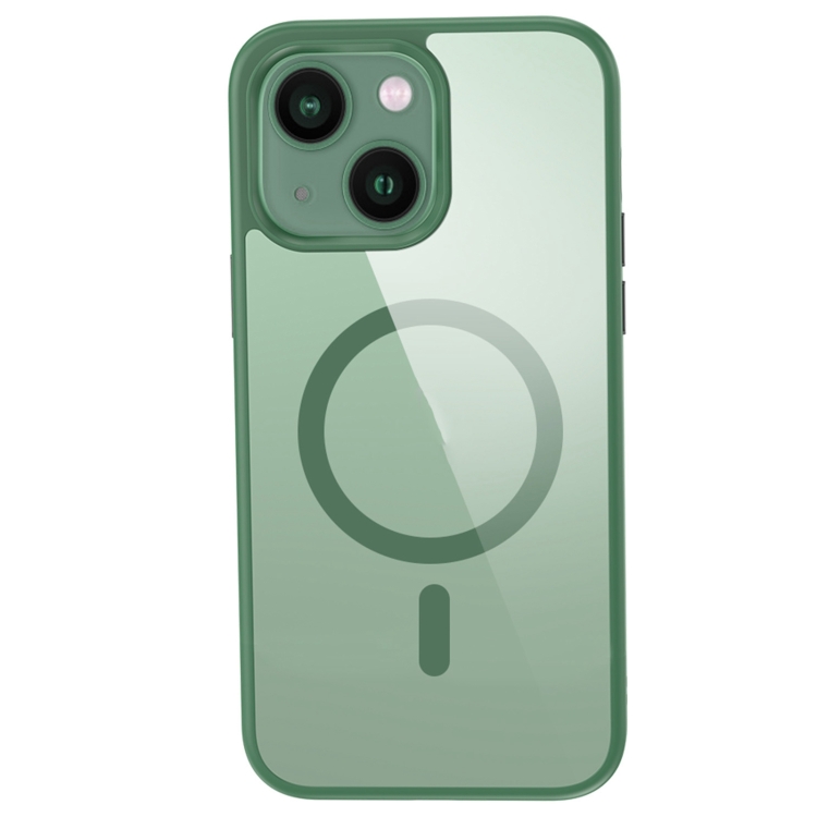 

For iPhone 14 Plus Crystal Clear Series Magsafe Magnetic Phone Case (Green)