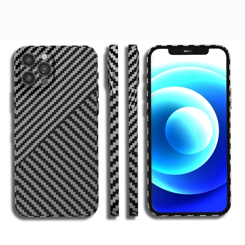 

Carbon Fiber Texture PC Phone Case For iPhone 14 Max(Black Grey)