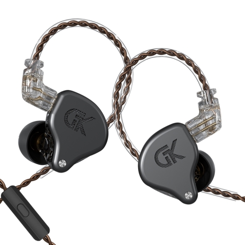 

GK GS10 1.25m Ten-Unit Ring Iron Personality HIFI In-Ear Headphones, Style:With Microphone(Black)