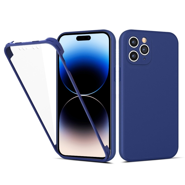 

For iPhone 14 Pro Imitation Liquid Silicone 360 Full Body Phone Case(Blue)
