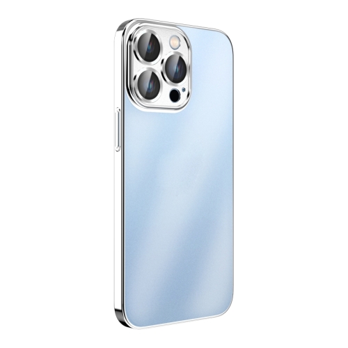 

For iPhone 14 Pro Max Plating Frosted Hardware Shockproof Phone Case (Silver)