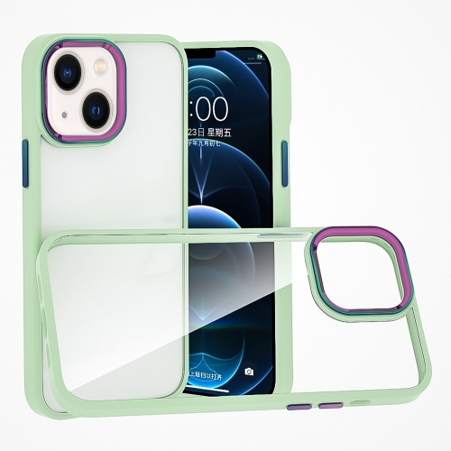 

Colorful Metal Lens Ring Phone Case For iPhone 14 Max(Green)