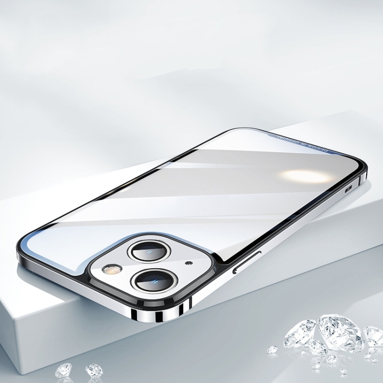 

HD Transparent Glass Phone Case For iPhone 14 Max(Silver)