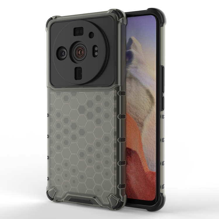 

For Xiaomi 12S Ultra 5G Shockproof Honeycomb PC + TPU Phone Case(Black)