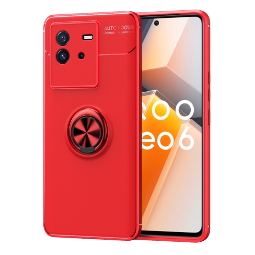 

For vivo T2 Metal Ring Holder TPU Phone Case(Red)