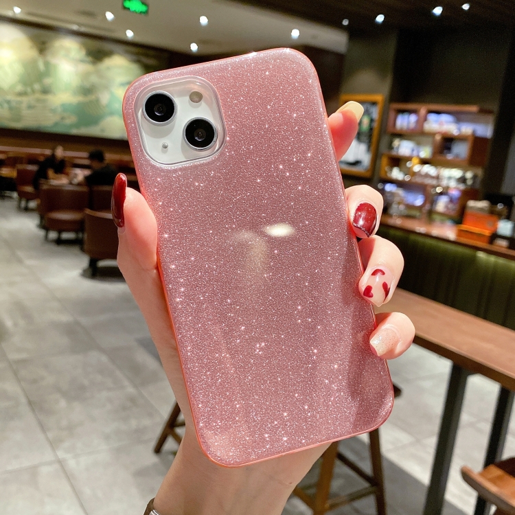 

For iPhone 14 TPU Glitter All-inclusive Shockproof Protective Phone Case (Pink)
