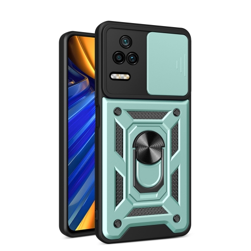 

For Xiaomi Poco F4/Redmi K40S Sliding Camera Design TPU + PC Phone Case(Dark Green)