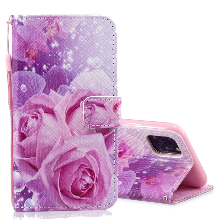 

Painted Pattern Horizontal Flip Leather Phone Case For iPhone 14 Pro Max(Rose)