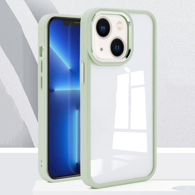

For iPhone 14 Plus Charming Pupil II Transparent PC + TPU Phone Case (Matcha Green)