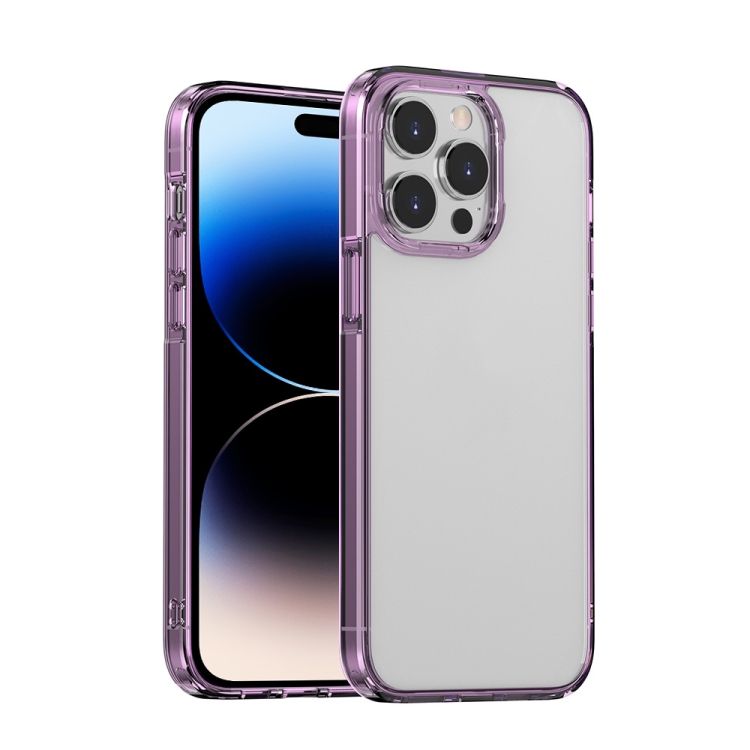 

Ice Transparent Laser Phone Case For iPhone 14 Pro(Purple)