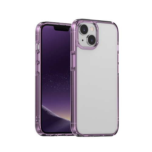 

Ice Transparent Laser Phone Case For iPhone 14 Max(Purple)