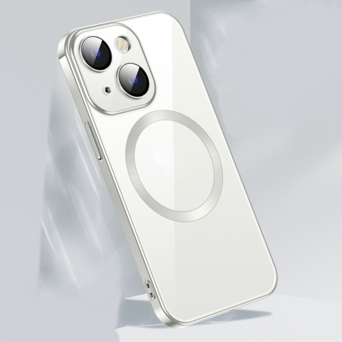 

MagSafe Magnetic Phone Case with Lens Film For iPhone 14 Max(Silver)