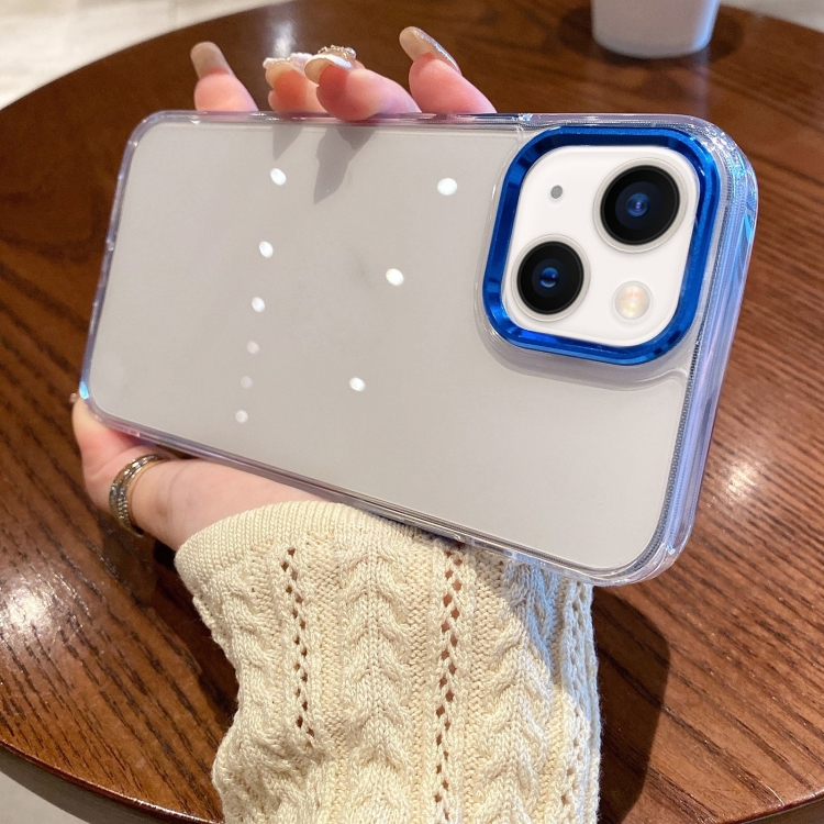 

Metal Lens HD PC Phone Case For iPhone 14(Dark Blue)