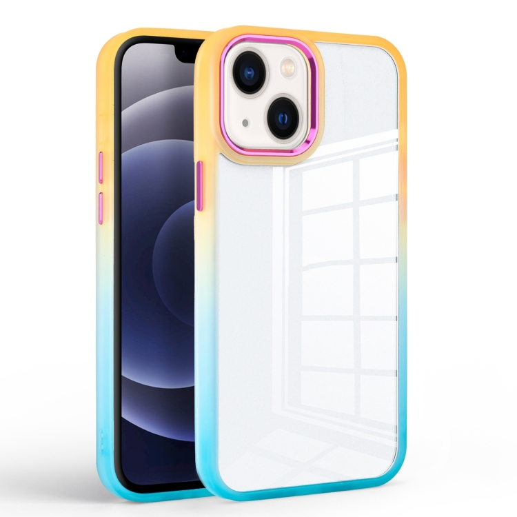 

Colorful Gradient Phone Case For iPhone 14(Orange + Light Green)
