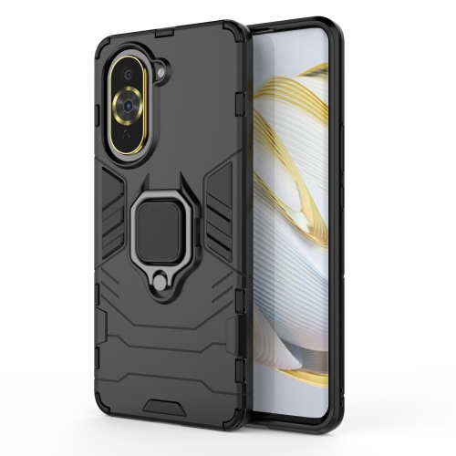 For Huawei Nova 10 Pro 4G Shockproof PC + TPU Protective Phone Case with Magnetic Ring Holder(Black)
