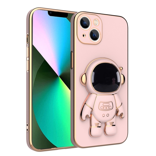 

For iPhone 11 Pro Max Plating Astronaut Holder Phone Case (Pink)