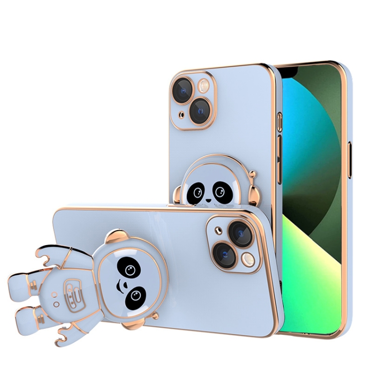 

Emoji Astronaut Holder Phone Case with Lens Film For iPhone 13(Sierra Blue)