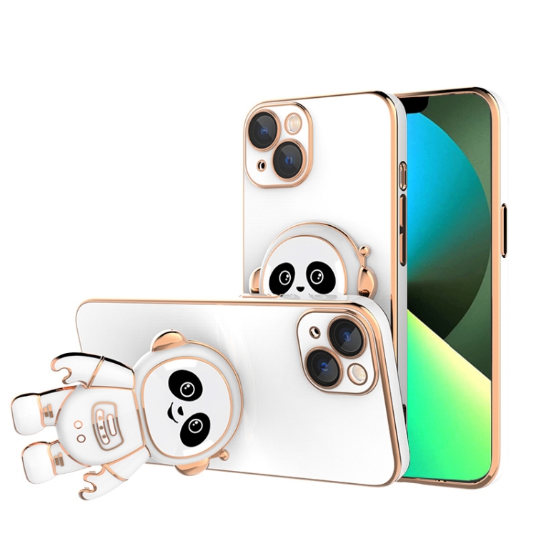 

Emoji Astronaut Holder Phone Case with Lens Film For iPhone 12 Pro Max(White)