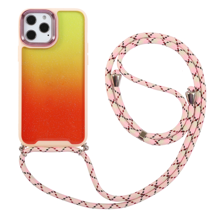 

Lanyard Gradient Phone Case For iPhone 12(Yellow Orange)