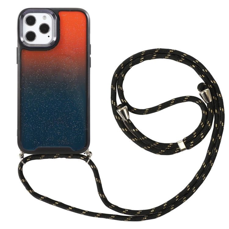 

Lanyard Gradient Phone Case For iPhone 11 Pro Max(Blue Orange)