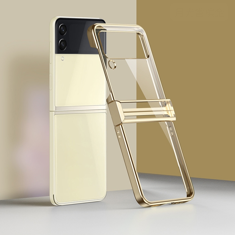 

For Samsung Galaxy Z Filp4 Electroplating PC Full Coverage Shockproof Phone Case(Gold)