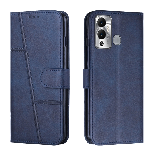 

For Infinix Hot 12 Play Stitching Calf Texture Buckle Leather Phone Case(Blue)