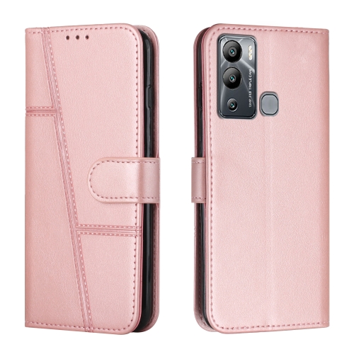 

For Infinix Hot 12i Stitching Calf Texture Buckle Leather Phone Case(Pink)