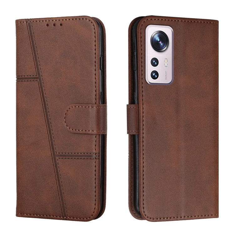 

For Xiaomi 12 Lite Stitching Calf Texture Buckle Leather Phone Case(Brown)