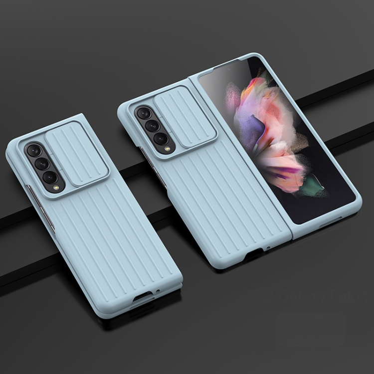 

For Samsung Galaxy Z Fold4 5G Luggage Texture Shockproof Phone Case(Light Blue)