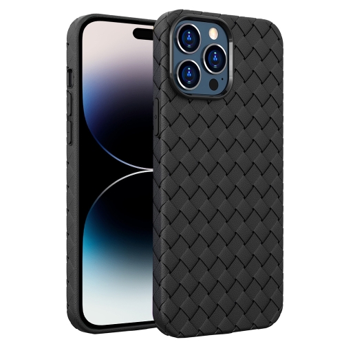 

For iPhone 14 Pro Max BV Woven All-inclusive Phone Case (Black)