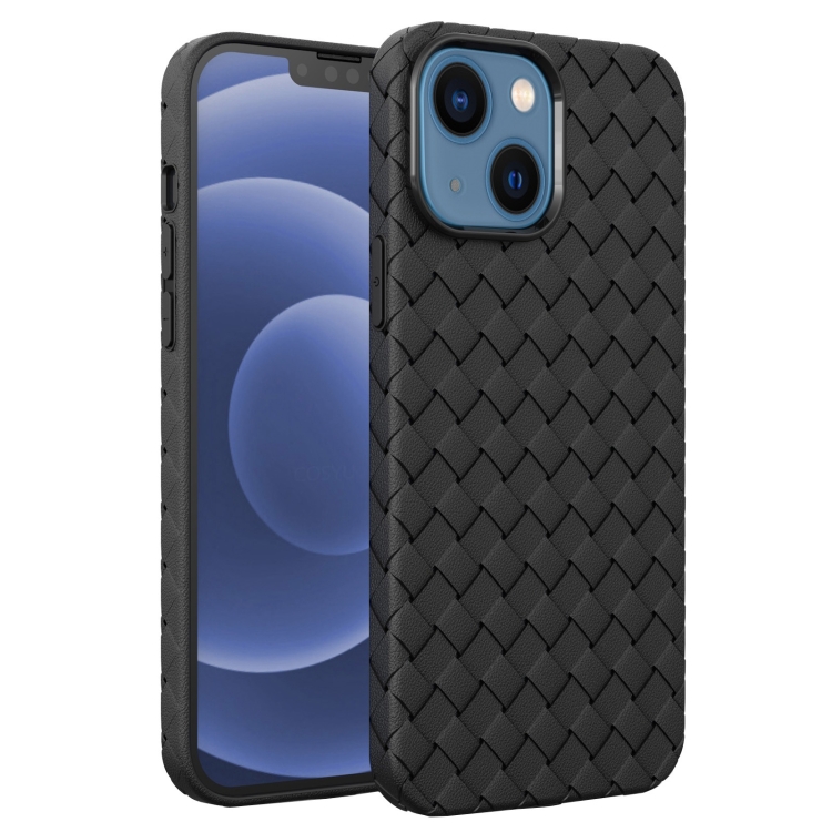 

For iPhone 14 Plus BV Woven All-inclusive Phone Case (Black)