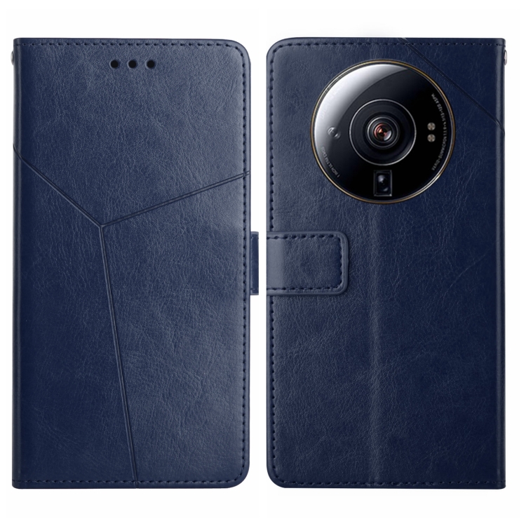 

For Xiaomi 12S Ultra Y Stitching Horizontal Flip Leather Phone Case(Blue)