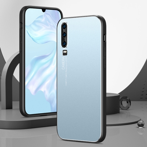 

For Huawei P30 All-Inclusive Lens Frosted Metal Phone Case(Blue)