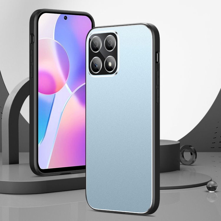 

For Honor X30i All-Inclusive Lens Frosted Metal Phone Case(Blue)