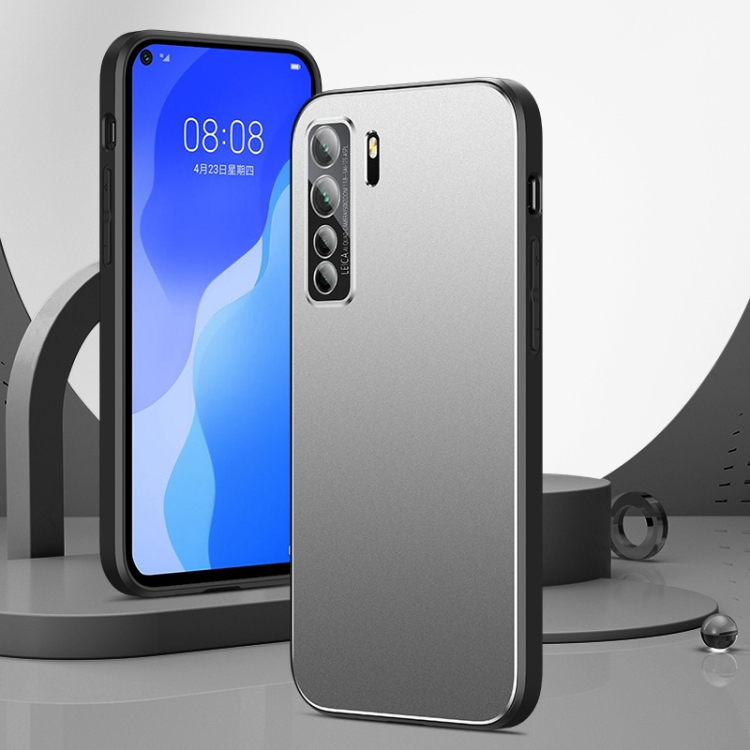 

For Huawei nova 7 SE All-Inclusive Lens Frosted Metal Phone Case(Silver Grey)