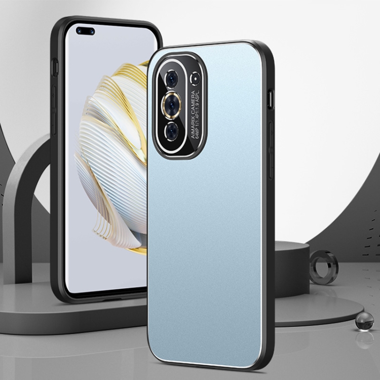 

For Huawei nova 10 All-Inclusive Lens Frosted Metal Phone Case(Blue)